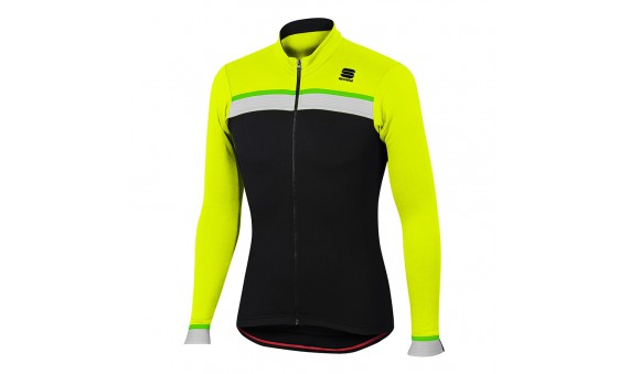 Maillot Sportful Pista Thermal manga larga negro amarillo flúor Maillot Sportful Pista Thermal manga larga negro amarillo flúor